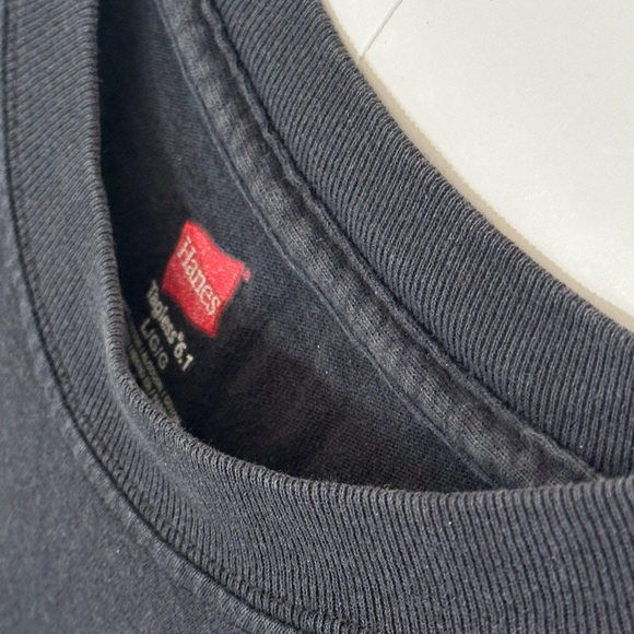 Aids Stick Drawing Protect Community DELAVEGA T-Shirt Adult Black Men Large Tee - Picture 5 of 8